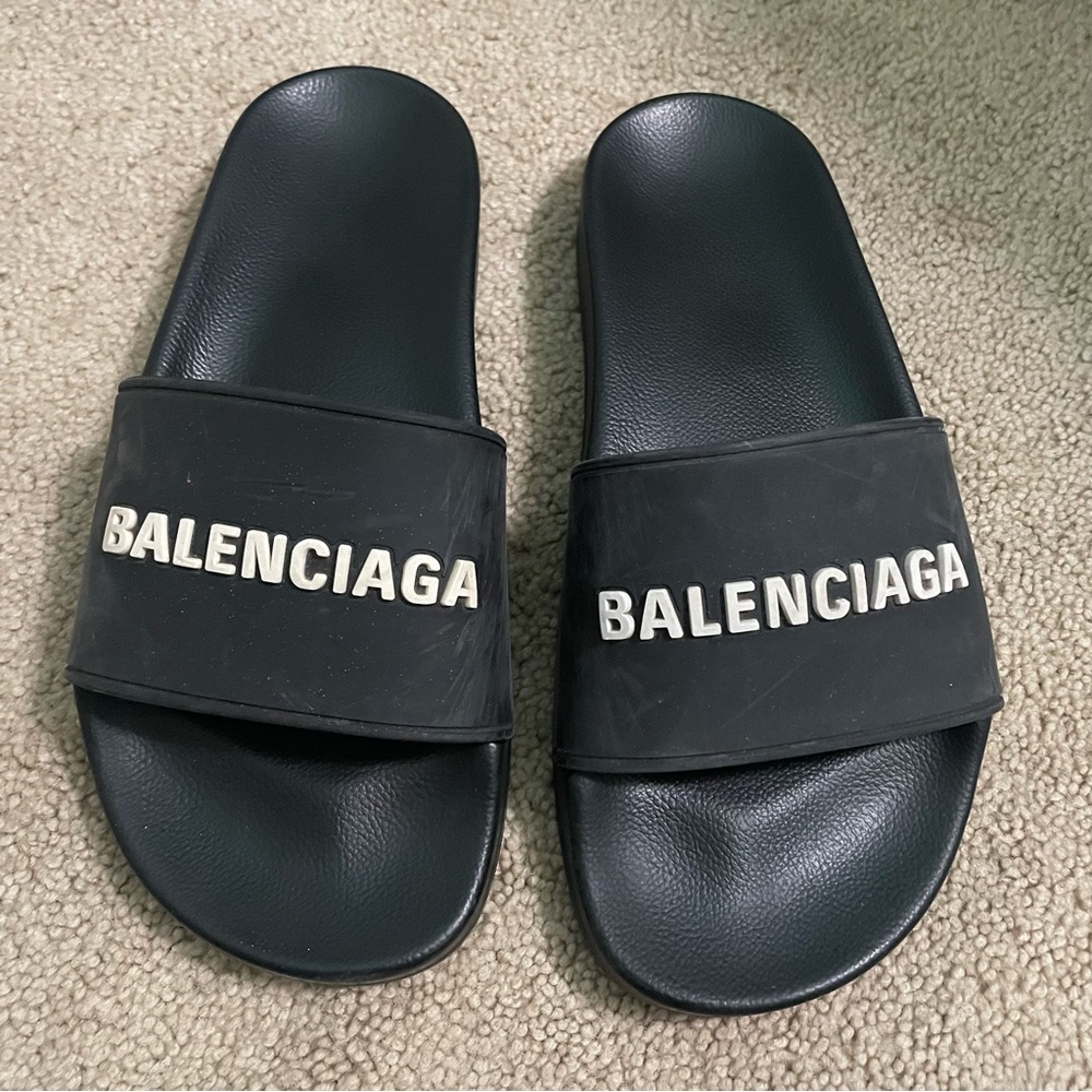 Balenciaga Black Slide Sandals